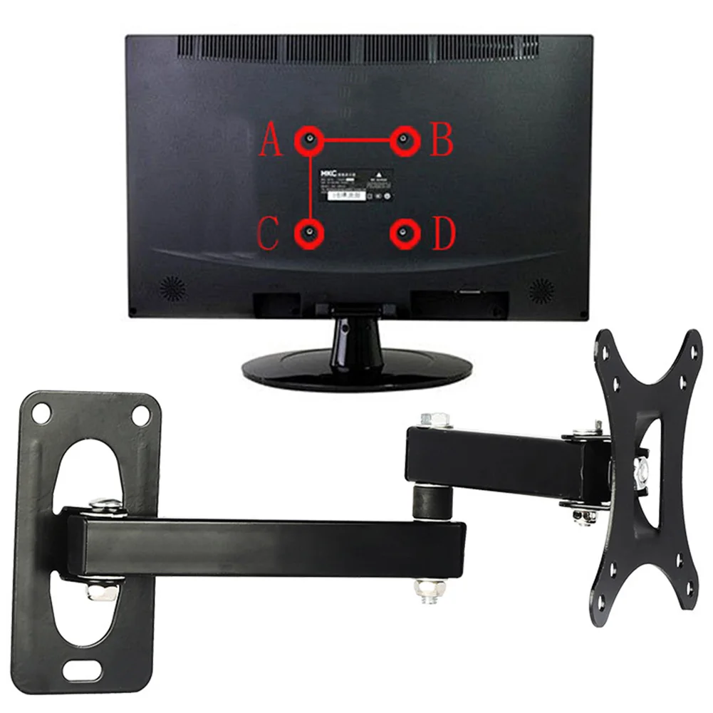 

Bracket TV Mount Set Adjustable Displayer Rotatable Frame Support Wall Hanging Steel Plate Public Places For 10-24 Inches