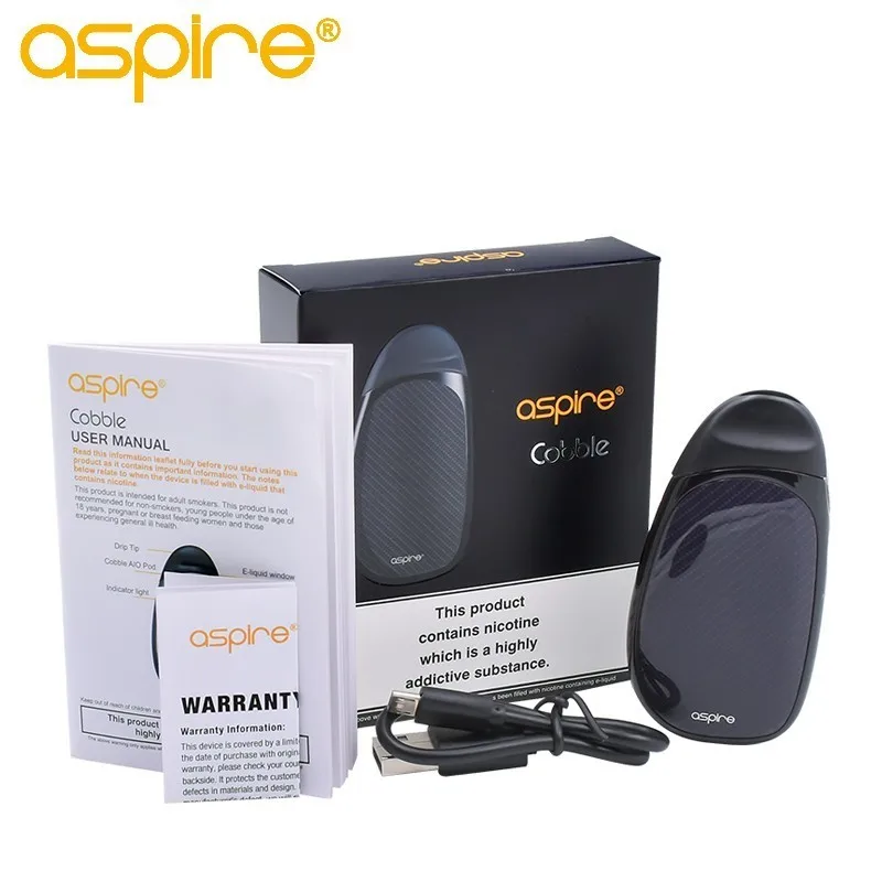 Electronic Cigarette Mini Vape Pod System aspire Cobble Starter Kit Installed 1.4ohm MTL Coil with 700mah Built-in Battery Mod Electronic Cigarette Mini Vape Pod System aspire Cobble Starter Kit Installed 1.4ohm MTL Coil with 700mah Built-in Battery Mod