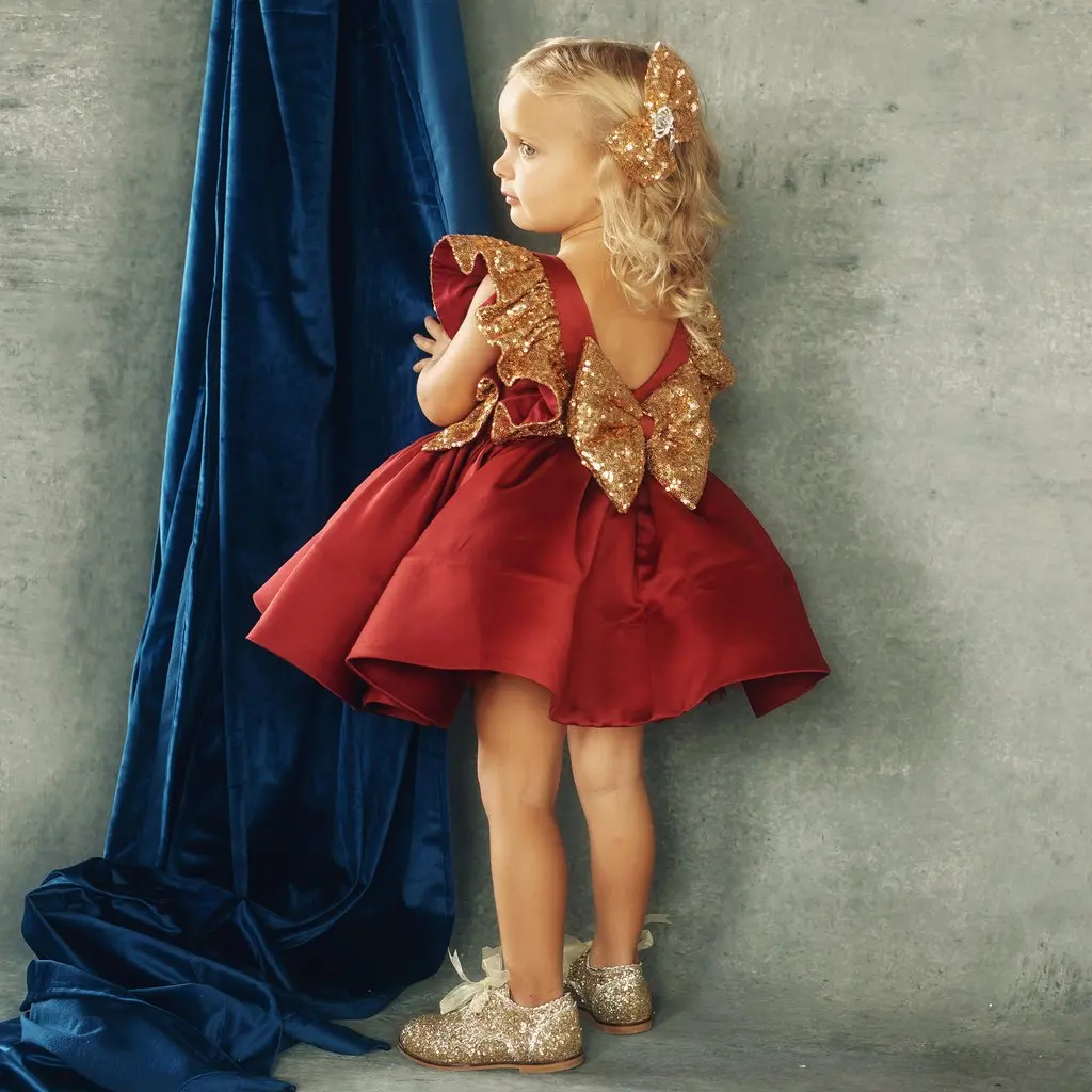 

pudcoco Flower Girl Dress Princess Formal Birthday Pageant Holiday Wedding Bridesmaid party dress baby girl