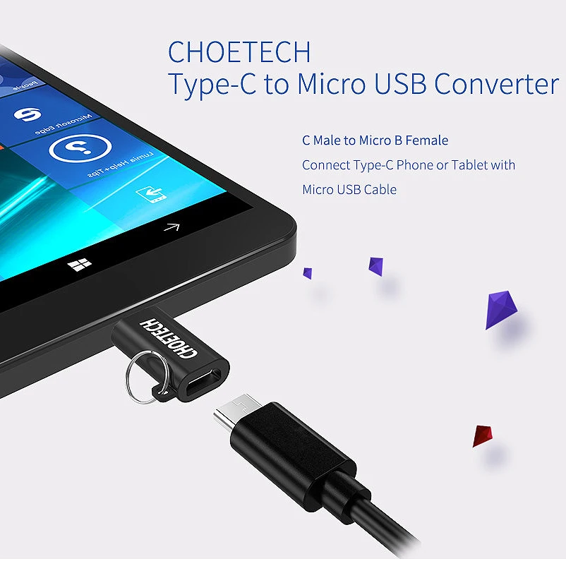 Choetech Usb C адаптер к Micro кабель конвертер соединитель 56 резистор для Google Pixel samsung S8 с