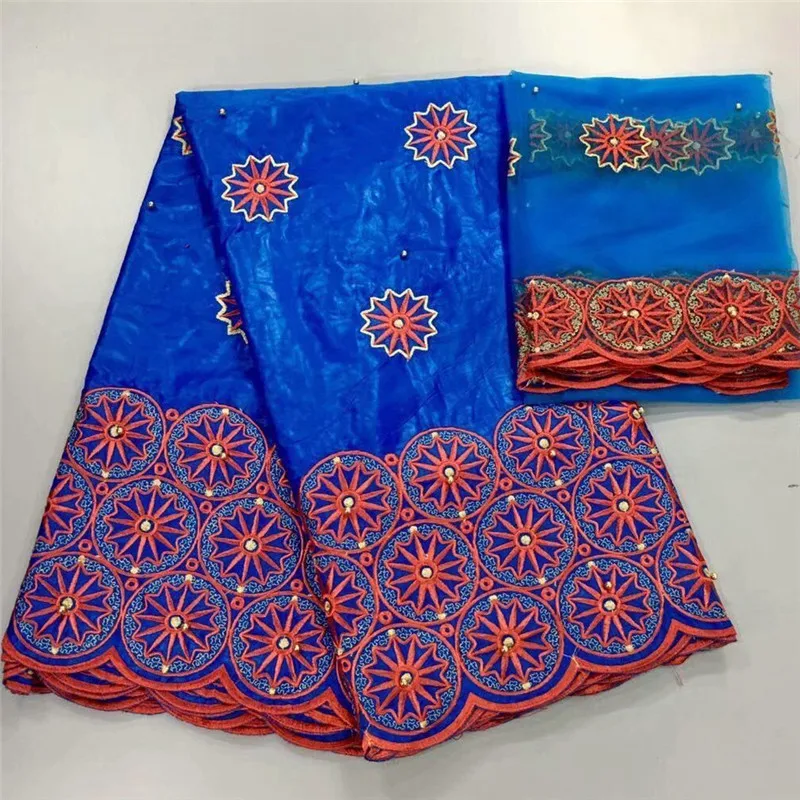 Hot sale flower and circle pattern with golden beads Satin Fabric 2 yards Net Lace HLB12 Free shipping nice WAX lace | Дом и сад
