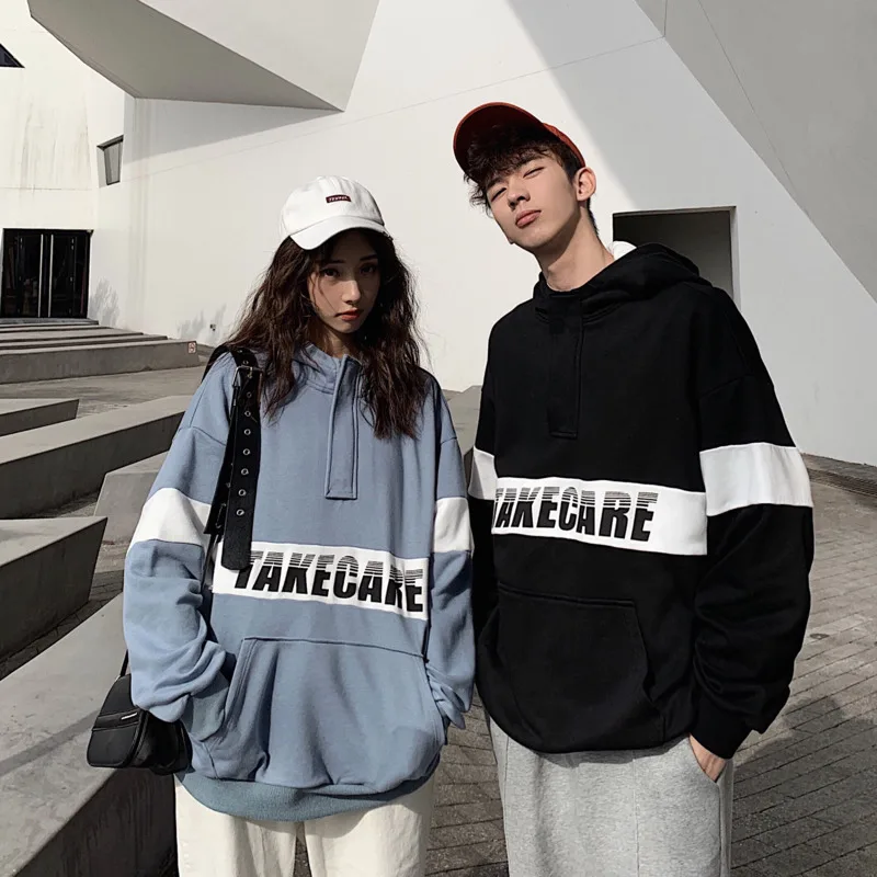 

Men's long-sleeved sweatshirt 2019 spring new hooded casual simple loose couple popular wild fashion personality men's clothing