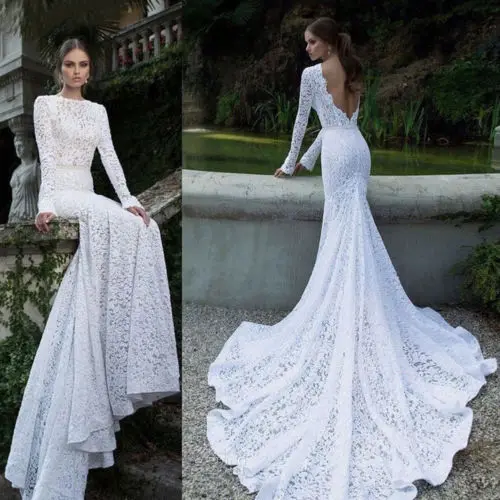 

Hirigin Women Formal Long Lace Backless Dress Prom Evening Party Wedding Backless Gown