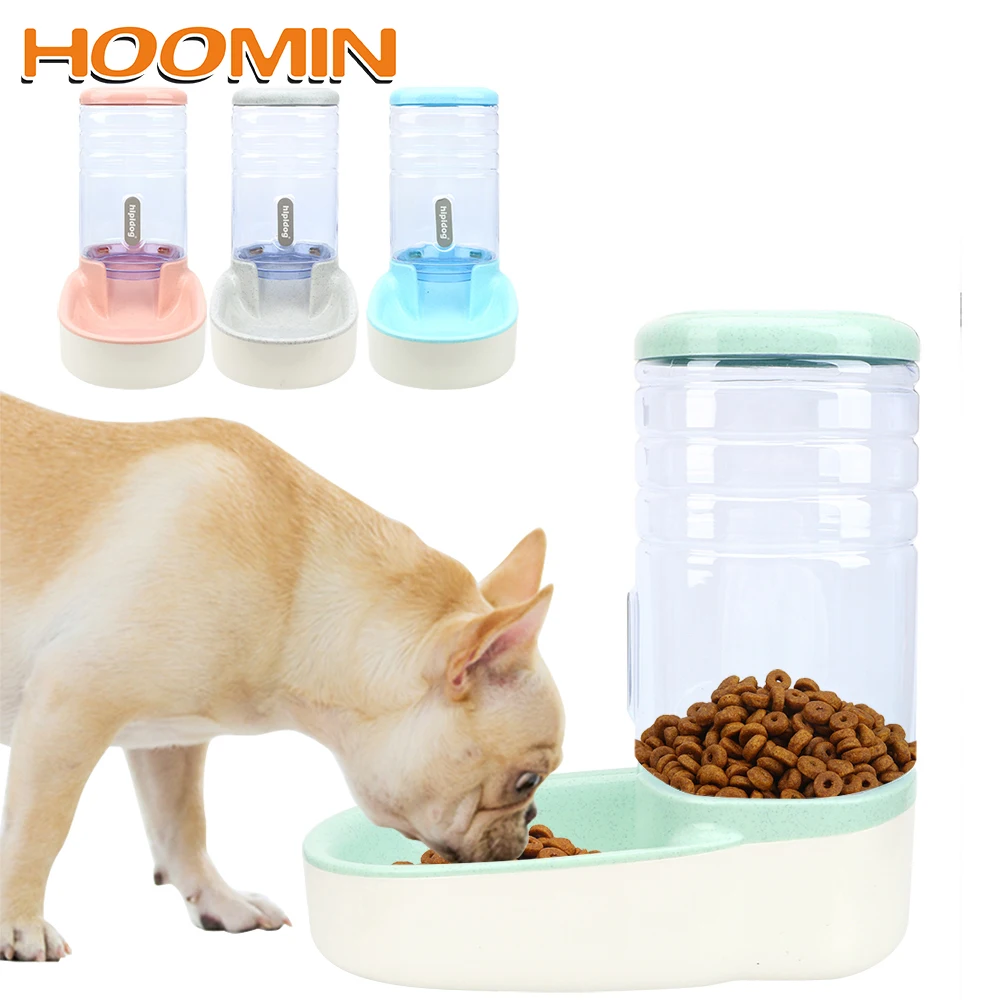

HOOMIN Cats Feeding Bowl Pet Products Dog Food Dispenser Plastic Food Bottle for Pet 3.8L Dog Automatic Feeders