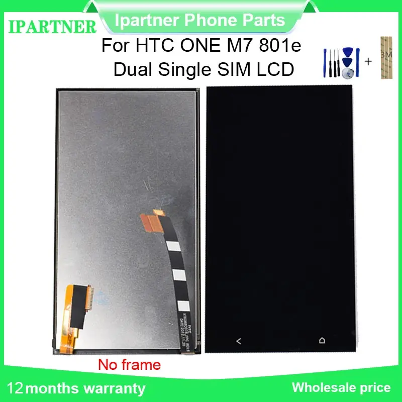 Для HTC ONE M7 801e Dual Single SIM LCD дисплей кодирующий преобразователь сенсорного экрана в