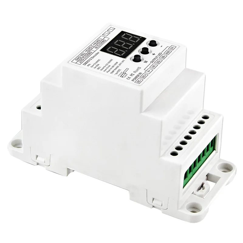 Bc-835-Din-Rj45 Dc12-24V вход 5А X 5Ch выход, din-рейка 5Ch Cv ШИМ Dmx512/1990 Декодер контроллер для светодиодной ленты светильник