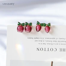 Vanssey модные ювелирные изделия OL бант фруктовый бутон редиска Яблоко Вишня ручной работы стеклянные серьги-гвоздики, аксессуары для женщин Новинка