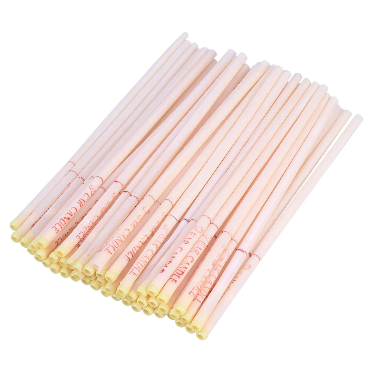 

50Pcs Ear Wax Candle Healthy Care Wax Removal Cleaner Frangrance Aromatic Braising Ear Wax Remover Without Plug (Light Yellow)