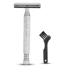 Мужская классическая Безопасная бритва с двойным краем для бритья, бритва для бороды с коробкой