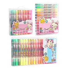 Оригинальные часы с вращающимся масляная пастель набор 18/24/36 Цвет граффити мелки моющийся Набор для рисования для Для детей