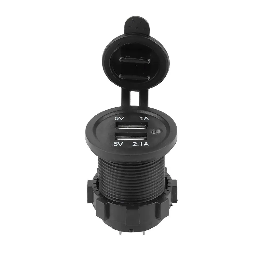 3.1A ABS Dual USB зарядное устройство черный для автомобиля мотоцикла лодки синий