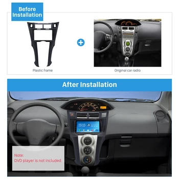 

Harfey Car Stereo Frame Indash Trim For Toyota Yaris Vitz Platz 2005 2006 2007 2008 2009 2010 2011 Fascia Install Fitting 2Din