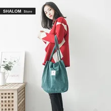 Fashion Women Corduroy Shoulder Bag Canvas tote Korean Female Version Handbag Casual Large Capacity Totes