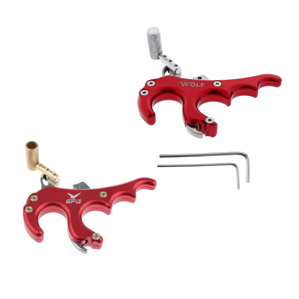 

2pcs Automatic Archery Release Aids 4 Finger Grip Thumb Caliper Compound Bow Hunting Equipment