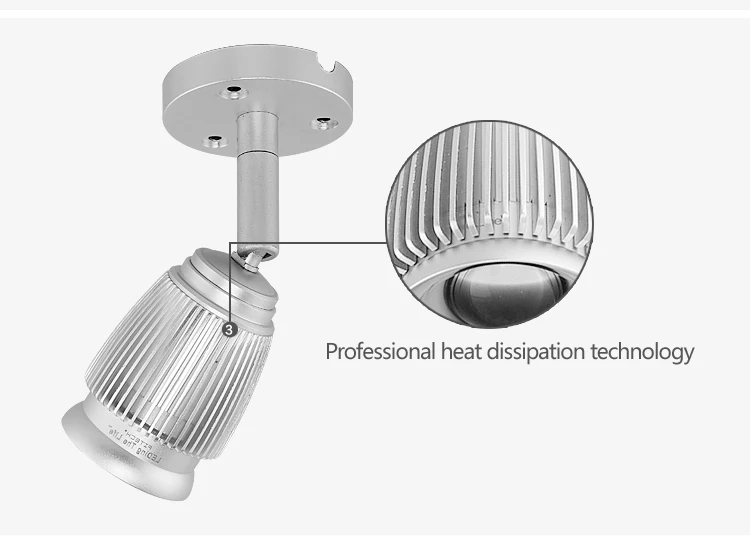 3 Вт Cob Zoomalbe светодиодный потолочный светильник, точечный светильник, витрина, светильник, художественный фон, настенный светильник, супер яркий светящийся светильник