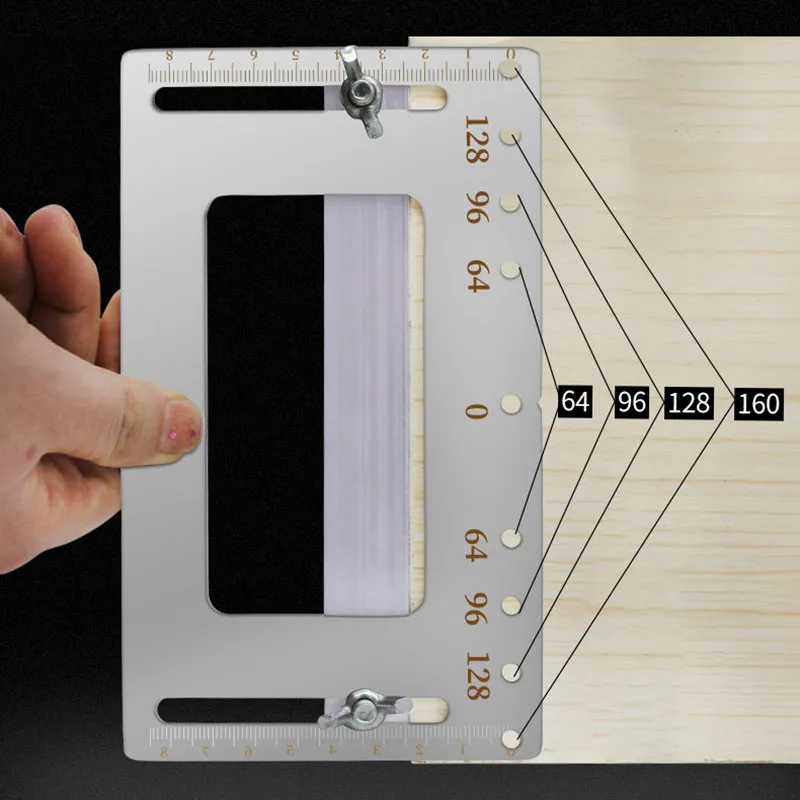 Stainless Steel Door Furniture Handle Hole Punch Locator Wood Drilling Anchor Guide Drilling Woodworking Tools