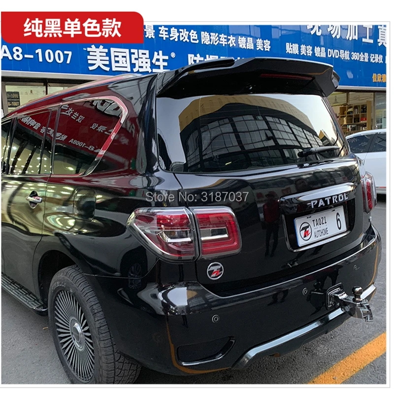 Чехол для Nissan PATROL Y62 2011 2018 АБС пластик черный белый цвет задний спойлер на крыло