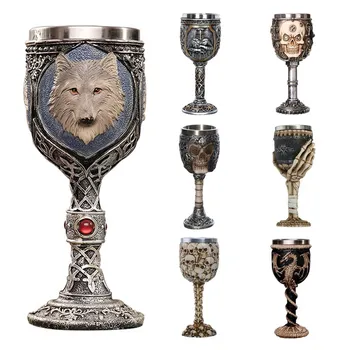 

3d Wolf Goblet Dragon Mug Stainless Steel Beer Cup Game Of Thrones Creative Design Halloween Unicorn Wine Whisky Coffee Cup