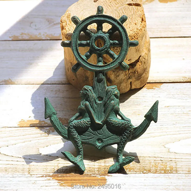 

Double mermaid Ocean series Cast Iron Wall Hook Wall Mount Towel Hanger Hook for Hat, Key, Coats