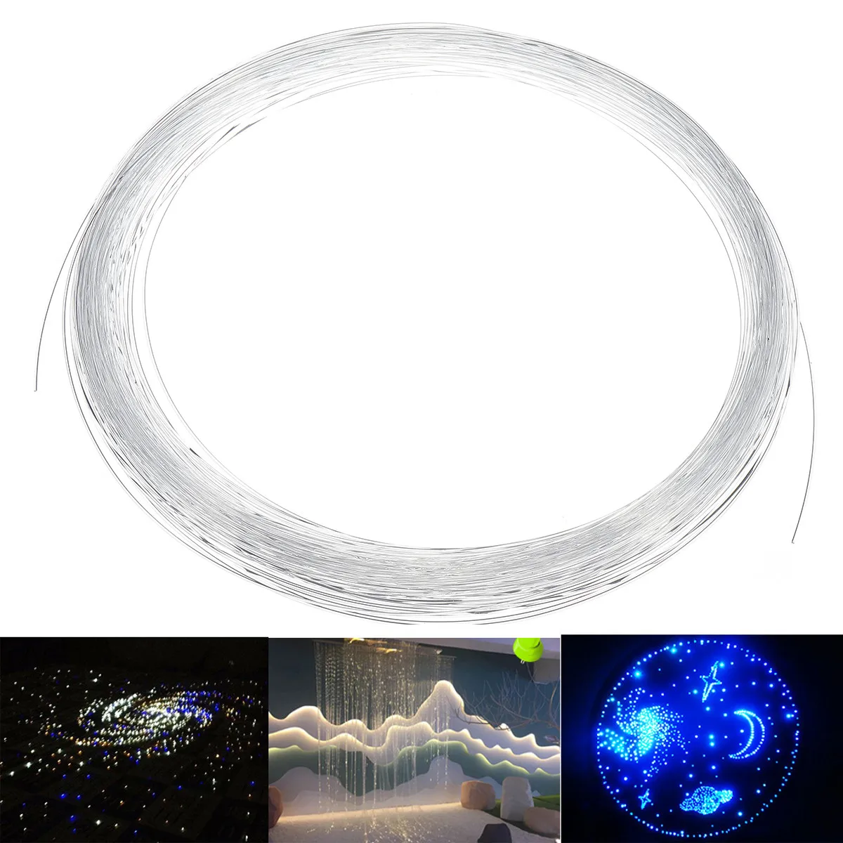 

PMMA Plastic Clear Fiber Optic Cable End Grow LED Light Guide Kit Commercial Lighting Decoration 0.75mm / 1mm / 1.5mm 100m