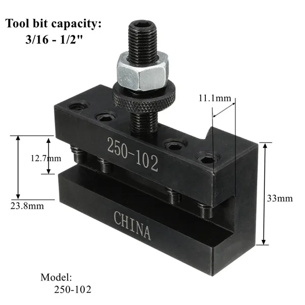 

Quick Change Turning Facing Holder 250-102 for CNC Lathe Tool Kit Post Holder