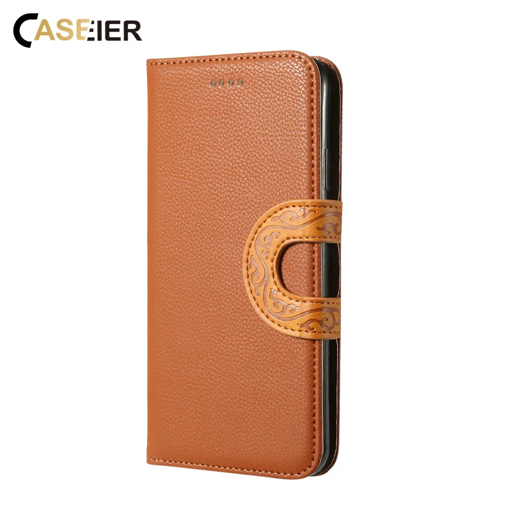 CASEIER личи с узором чехол для Samsung Galaxy A7 2018 тотемная пряжка кожаный флип сумка S9 S8 S10