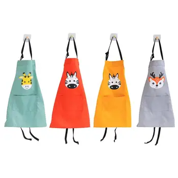 

Cartoon Apron Adult Children'S Kitchen Overalls Kindergarten Baking Cute Animal Cloth Apron Small and Large Size