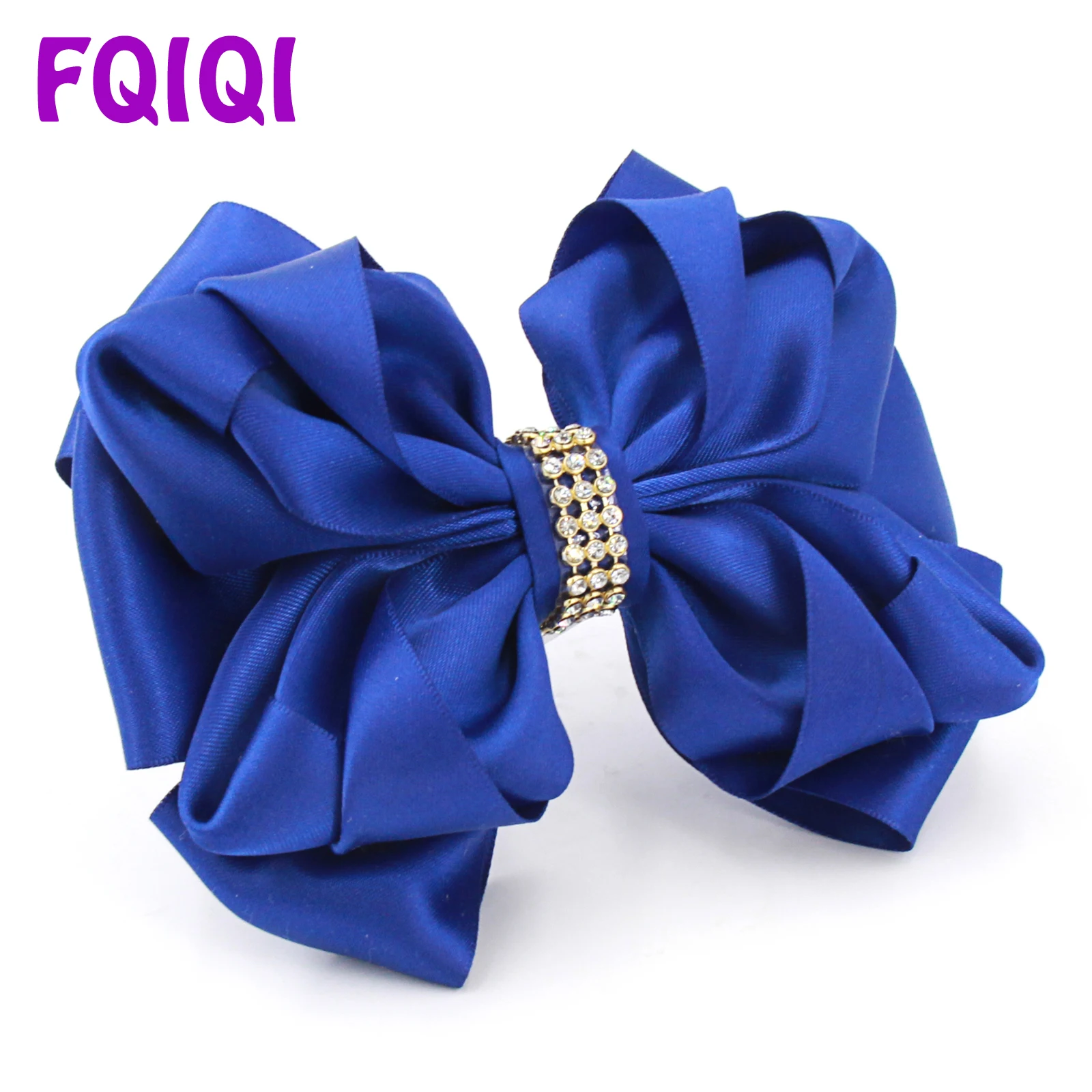 FQIQI 5 Inch Women Shining Ribbon Handmade Bow Baby Hair Clip Christmas Bows Dance Party Kids Accessories Knot | Детская одежда и