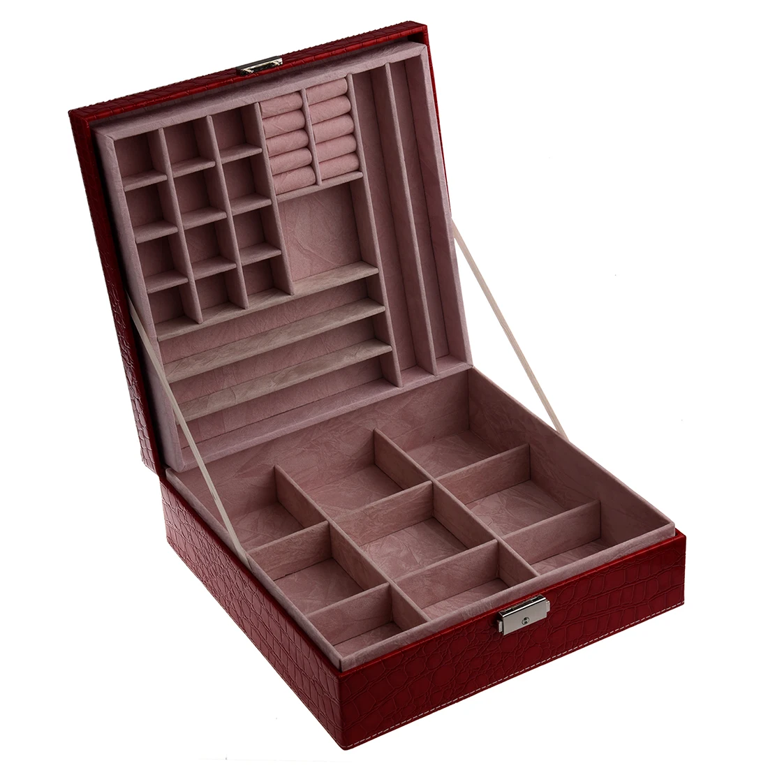 Woman Lady Girls Actress Portable Travel Jewelry Organizer Earring/Ring/Necklace/Watch Etc Cosmetic Storage Container Box Case