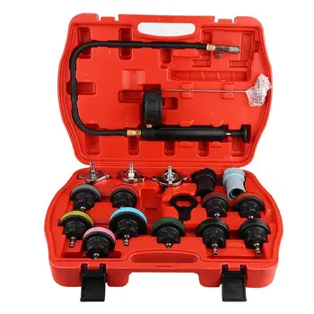 

18pcs Universal Car Water Tank Leak Tester Cooling System Detector Tool Kit Rubber Leak Tester Kit Car Accessories