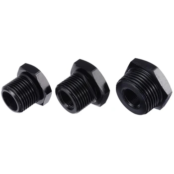 

3PCS Automotive Car Oil Filter Threaded Adapter 1/2-28 to 3/4-16 13/16-16 3/4 NPT Aluminum 6061 Black