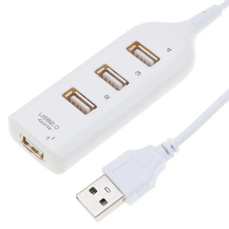 

EastVita New USB 2.0 High Speed 4 Port Splitter USb Hub Adapter for PC Laptop Computer Notebook r19