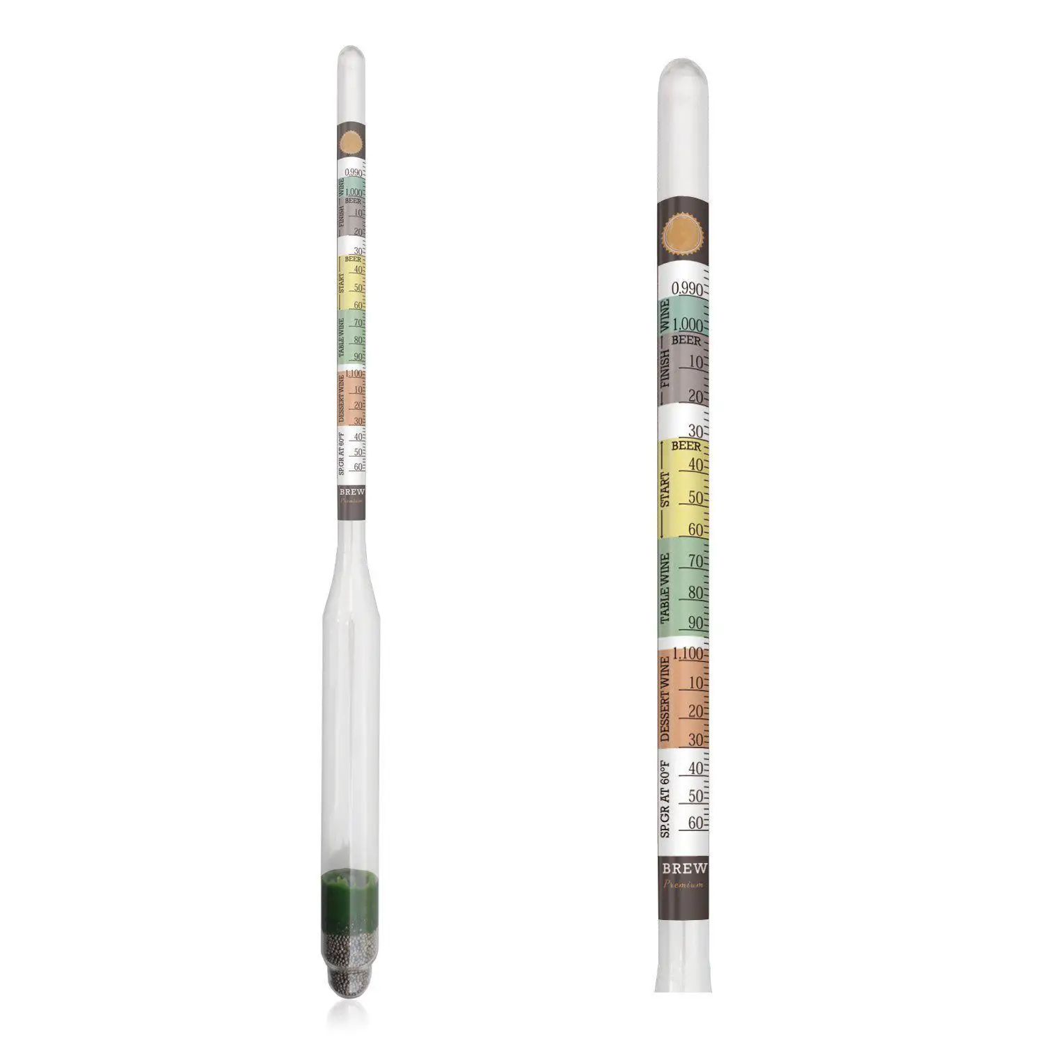 

Hydrometer - for Home Brew Beer, Wine, Mead and Kombucha - Deluxe Triple Scale Set, Hardcase and Cloth -- Specific Gravity ABV