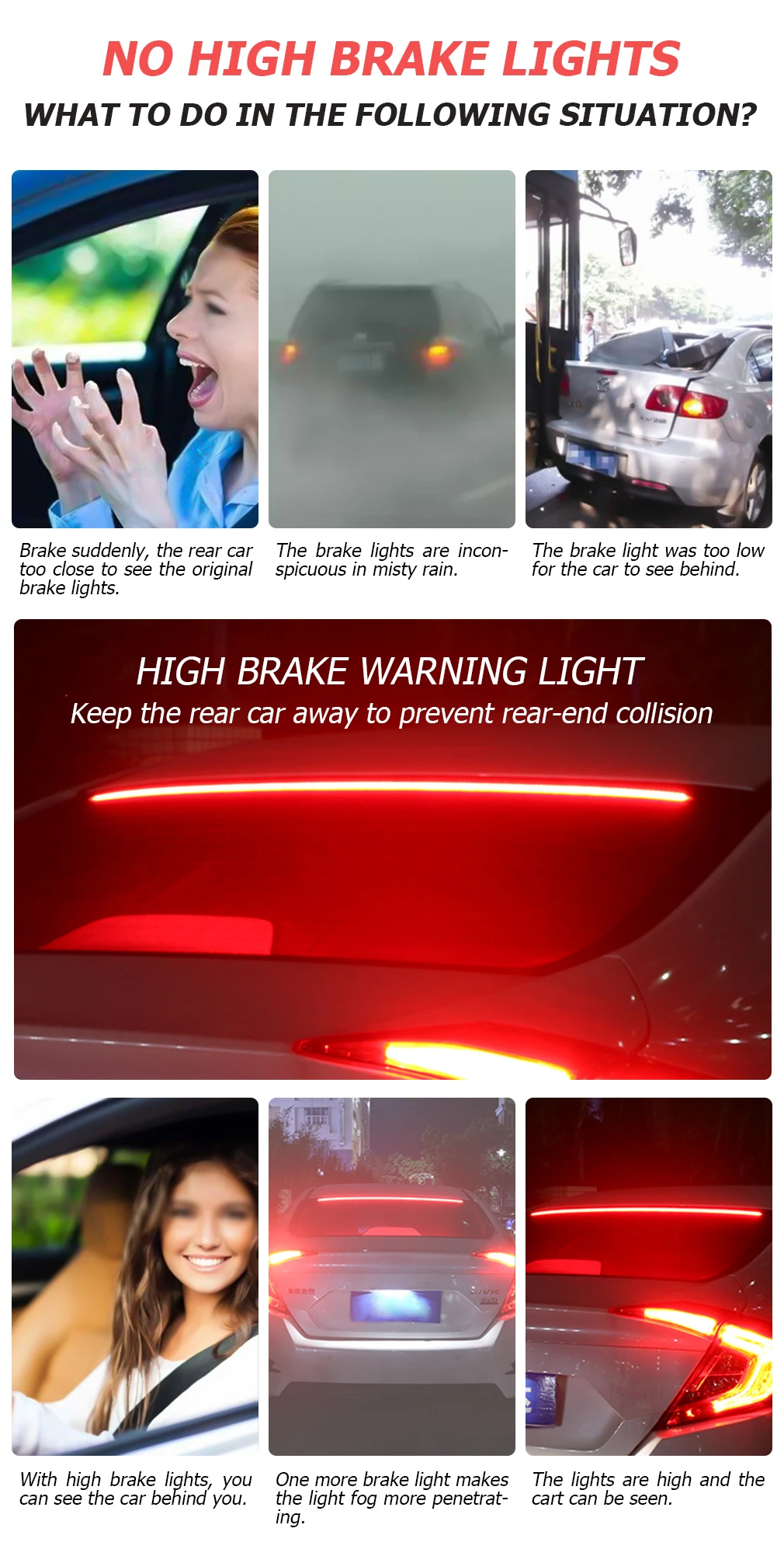 Car Additional Brake Lights Red Flexible Third Brake Light Led Strip Driving Turn Signal Warning LED Light 12V Car Additional Brake Lights Red Flexible Third Brake Light Led Strip Driving Turn Signal Warning LED Light 12V
