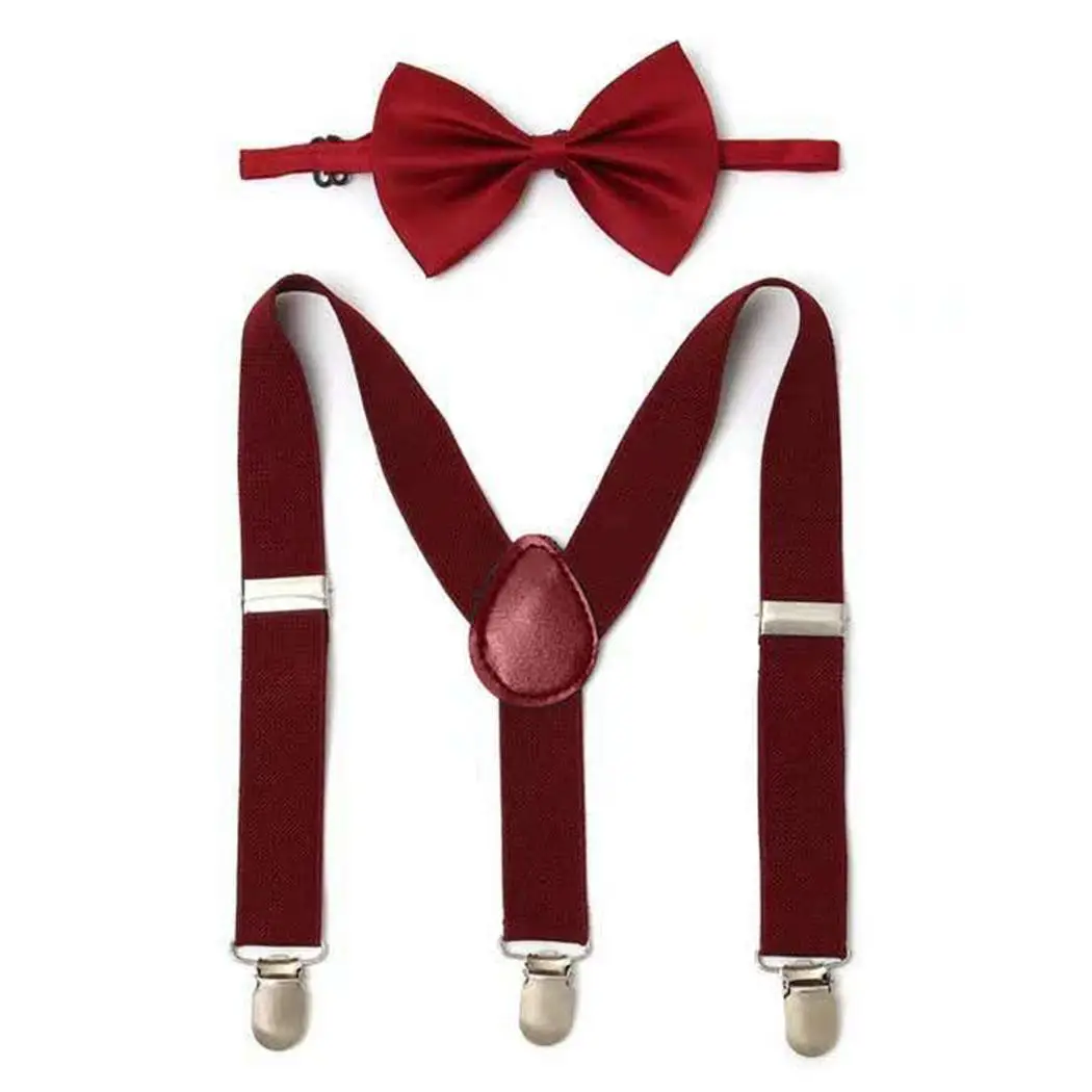 Детский Эластичный пояс унисекс в форме Y с регулируемым бантом для торжественных случаев, галстук на подтяжках