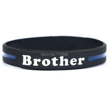 

100pcs Brother Thin Blue Line wristband silicone bracelets free shipping by ePacket A