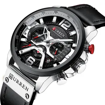 

2019 CURREN Luxury Brand Men Military Sport Watches Men's Quartz Clock Leather Strap Waterproof Date Wristwatch Reloj Hombre