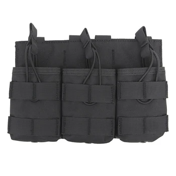 

3 colors Tactical Triple Bag Magazine Pouch for 762 Magazine Paintball Accessories Bag - Black