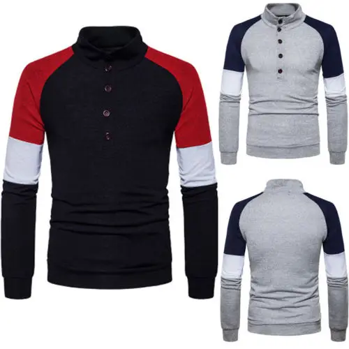 

Men Long Sleeve Pullover High Neck Casual Slim Turtleneck Stretch Slim Casual Sweater Jumper 2019