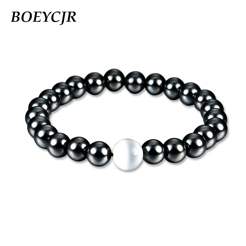 BOEYCJR простой магнит камень бусины браслеты и модные украшения натуральный камень энергии браслеты для женщин или мужчин