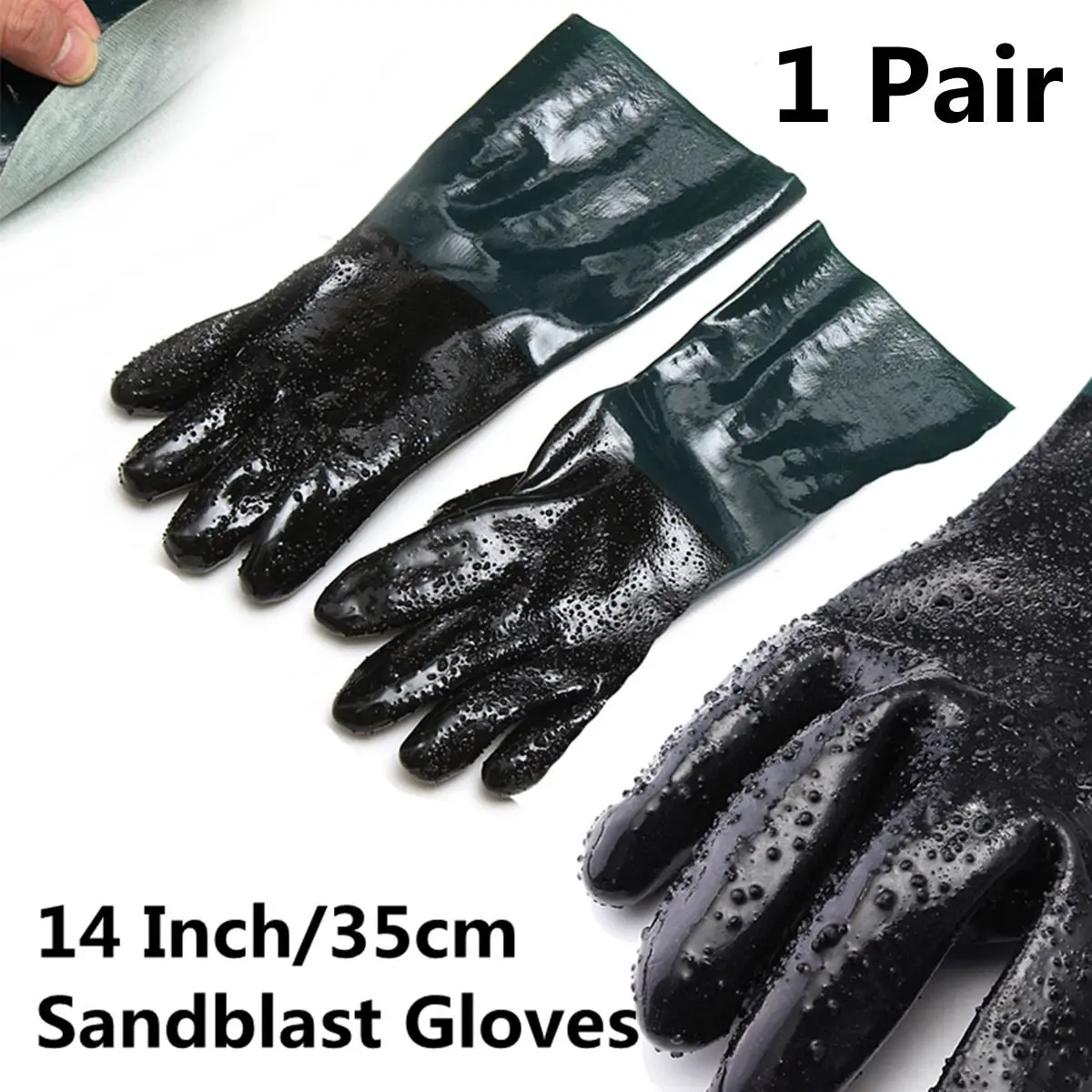 Buy A Pair 14 Inch 35cm PVC Sandblast Gloves