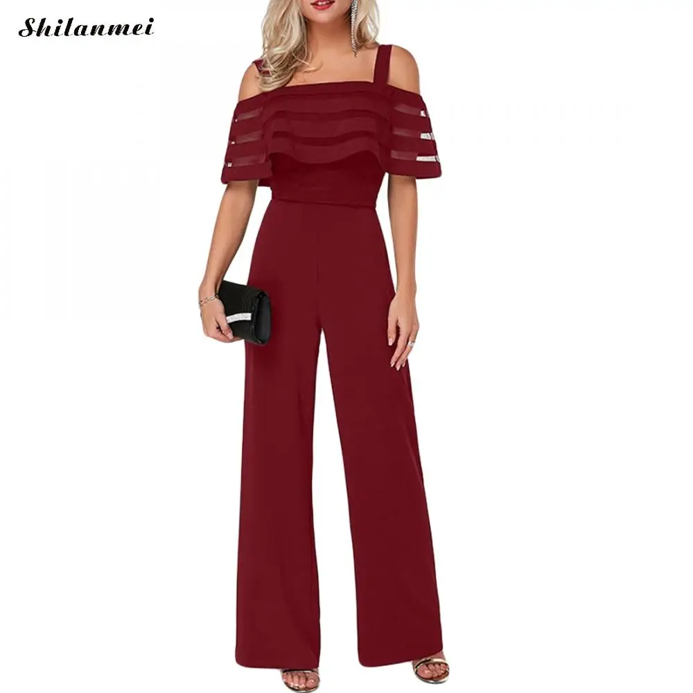 Plus Size 5XL 4XL Women Jumpsuit Summer Workwear Vintage Off Shoulder Office Lady Overalls Causal Wide Leg Pants Women Rompers Plus Size 5XL 4XL Women Jumpsuit Summer Workwear Vintage Off Shoulder Office Lady Overalls Causal Wide Leg Pants Women Rompers
