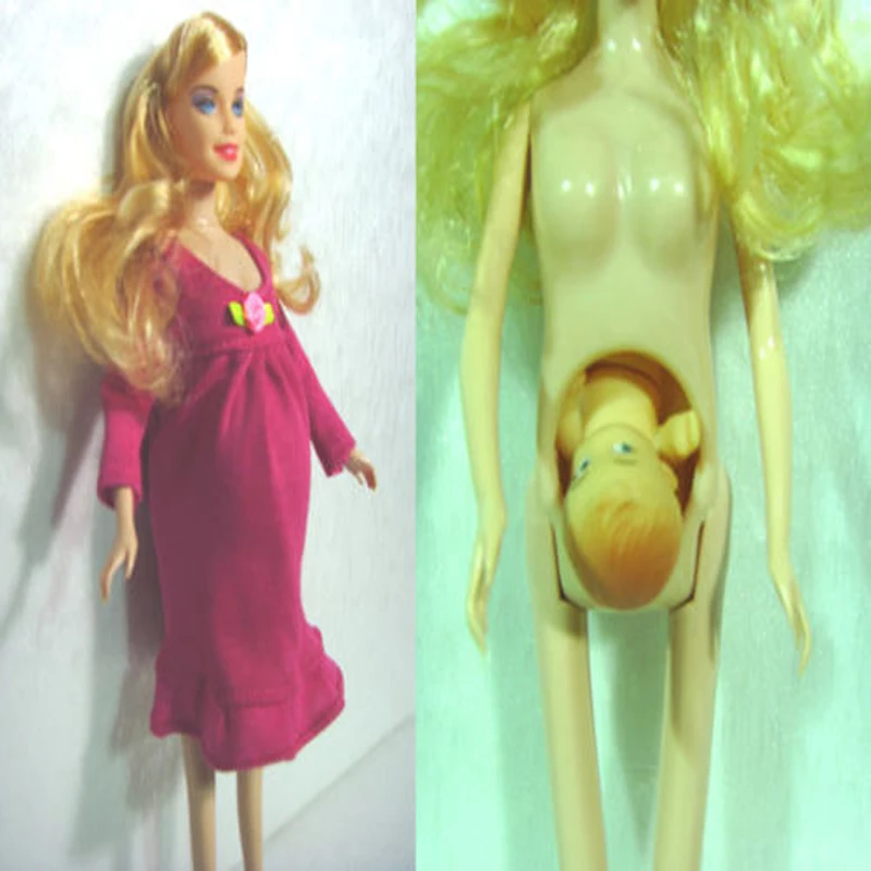 

Baby toys pregnant doll with a mini baby in belly baby winx doll in her tummy real happy family