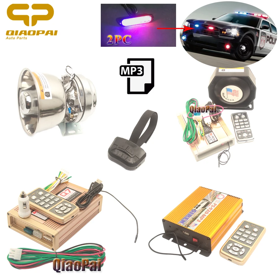 

Wireless Remote Control MP3 Bluetooth MIC System Emergency Waring Sound Super Speaker 200W Police Siren for Car Larm Bike Train