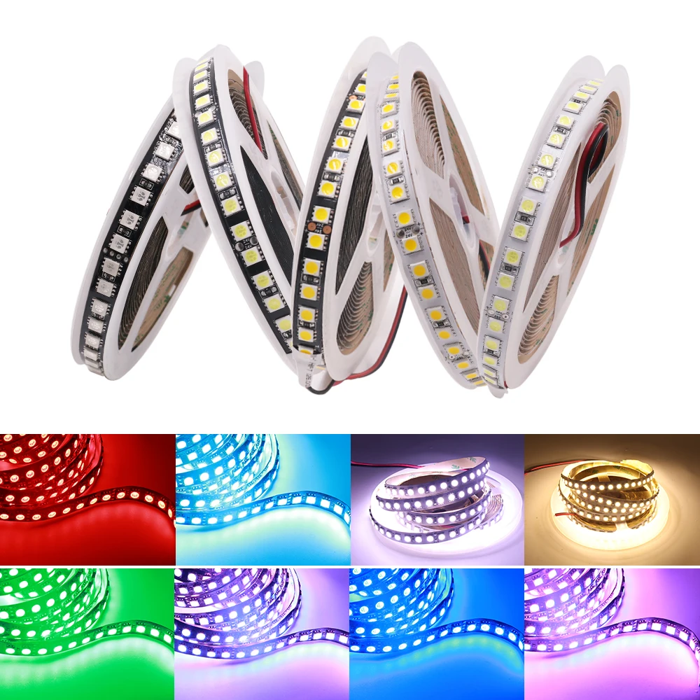 24 В 5050 Светодиодная лента 5 М 600 светодиодов теплый белый/холодный белый/RGB Гибкие