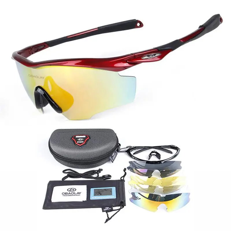 

Riding Polarized Sunglasses Anti-UV Lenses Holding Glasses Goggles Cycling Bicycle Fishing Sports Eyewear Gear 5PCS Lenses