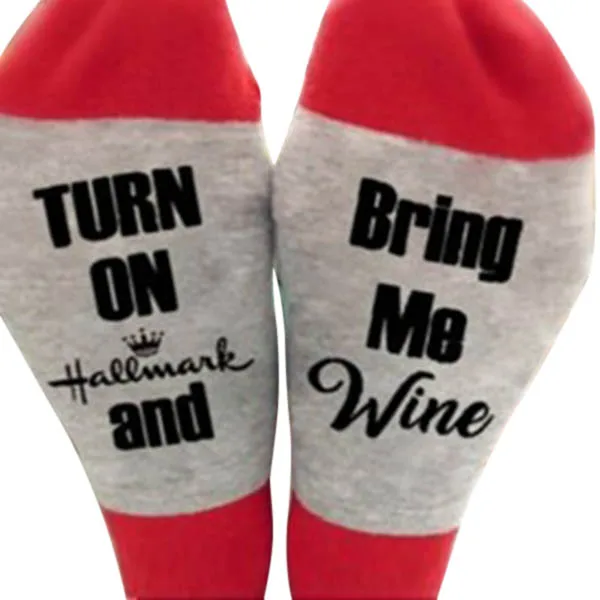 1 пара Женские мягкие носки с героями мультфильмов Рождественская надпись зимние теплые носки с принтом подарки AIC88