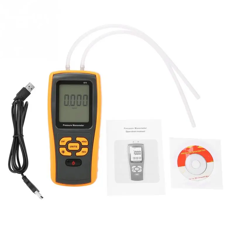 

GM511 Digital Mamometer 10KPa USB Differential Pressure Meter Gauge Manometer Tester Prrssure Measuring Instrument