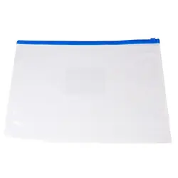 12 x A4 молнии сумки-документ прозрачный пластик клатч синий