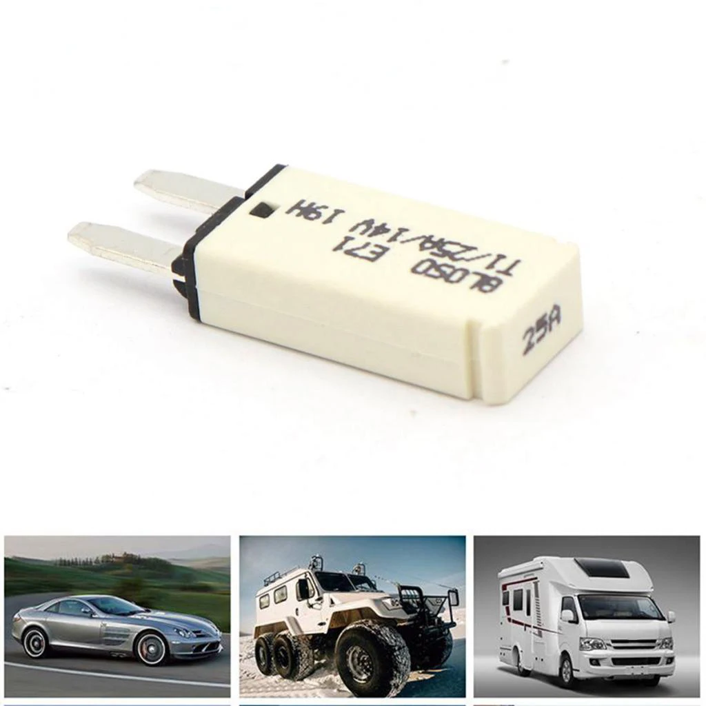 25A 14V DC Car Vehicle Mini Blade Fuse Circuit Breaker Resettable White